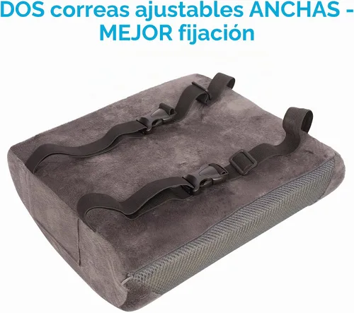 Vista 7 de Cojín para asiento (espuma viscoelástica ortopédica y lumbar, 2 unidades), color gris oscuro 2 pcs