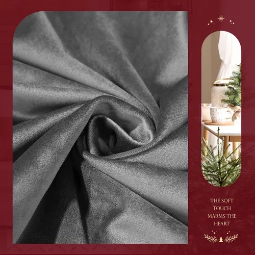 Vista 3 de Fundas de cojín decorativas de Lewondr para Navidad, con bordado de copo de nieve y patrón de estampado en caliente, para sofá, cama, silla Gris