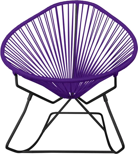 Vista 19 de Innit Designs Acapulco - Silla mecedora con estructura cromada, color turquesa, tejido naranja Verde