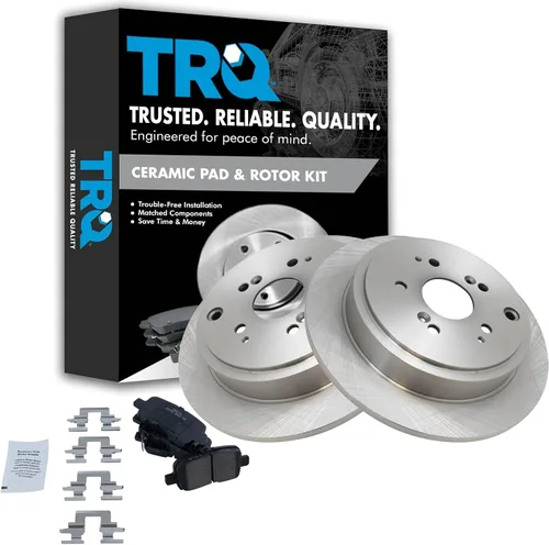 Vista 48 de TRQ Juego de pastillas de freno y rotor de cerámica trasera compatible con Honda Accord V6 1998-02 3.0L con frenos de disco traseros 02-06 Acura RSX