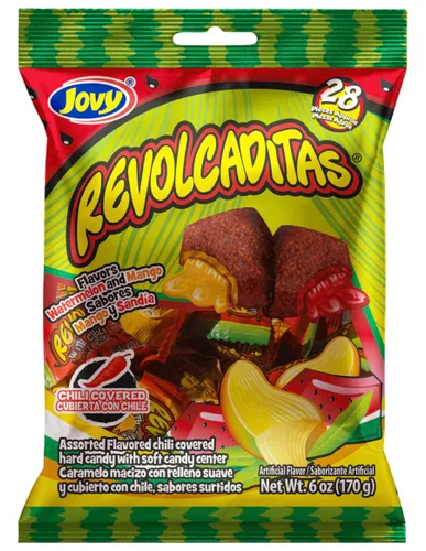 Vista 5 de Jovy Revolcaditas con sabor a chile y mango Bolsa de 6 onzas Caramelo mexicano