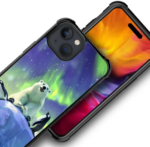 Vista 466 de Funda compatible con iPhone 15, diseño de elefantes africanos, diseño increíble a prueba de golpes, antiarañazos, carcasa trasera de policarbonato