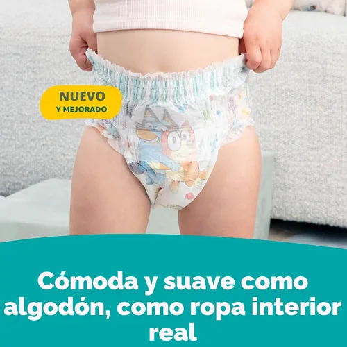 Vista 7 de Easy Ups - Pantalones de entrenamiento para niñas y niños, talla 4 (2T3T), 25 unidades, ropa interior de entrenamiento absorbente Bluey, hasta un