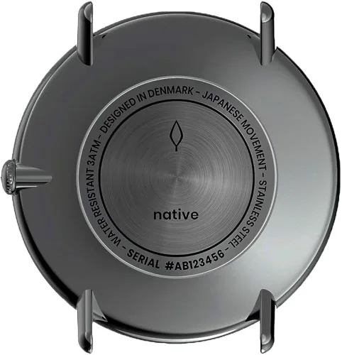 Vista 3 de Nordgreen Reloj de metal nativo escandinavo con esfera negra y correas intercambiables