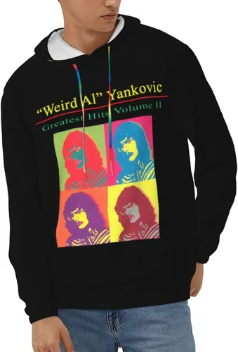 Vista 2 de LOTIKS Weird Al Yankovic - Sudadera con capucha para hombre, casual, manga larga, sudadera con capucha