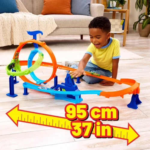 Vista 2 de Hot Wheels Pista de acción Juguete Stunt Track Spear and Crash 4+