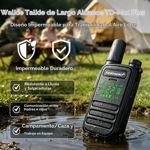 Vista 2 de TIDRADIO TD-M11 Plus Walkie Talkies Long Range,Waterproof/Dustproof,AI Noise Reduction,Web/APP Bluetooth Programming,NOAA,VOX,22CH,for