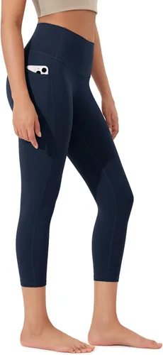 Vista 29 de ODODOS Pantalones capri de yoga suaves como mantequilla para salón con bolsillos para mujeres, leggings capri de cintura alta de 14"/19"/21