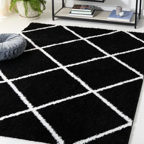 Vista 14 de SAFAVIEH Tahoe Shag Collection - Alfombra para pasillo, 2 x 9 pies, diseño de enrejado, no desprende pelusa y de fácil cuidado, 1.2 pulgadas