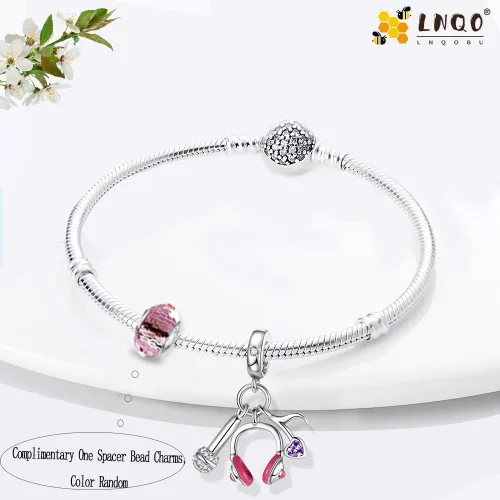 Vista 2 de LNQOBU 925 Sterling Silver Charms for Bracelets Dangle Pendant fit Pandora Bracelets or Necklaces Jewelry Woman Gift Beads Charm