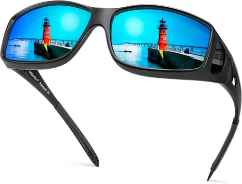 Vista 50 de Polarized Sunglasses Fit Over Glasses for Women Men with UV400 Protection Over Wrap Around Sun Glasses