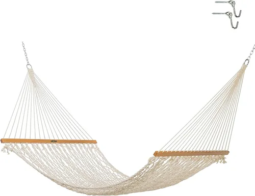Vista 7 de Original Pawleys Island Hamaca de cuerda de algodón original presidencial de 15OC con cadenas de extensión gratis y ganchos para árboles, hecha a