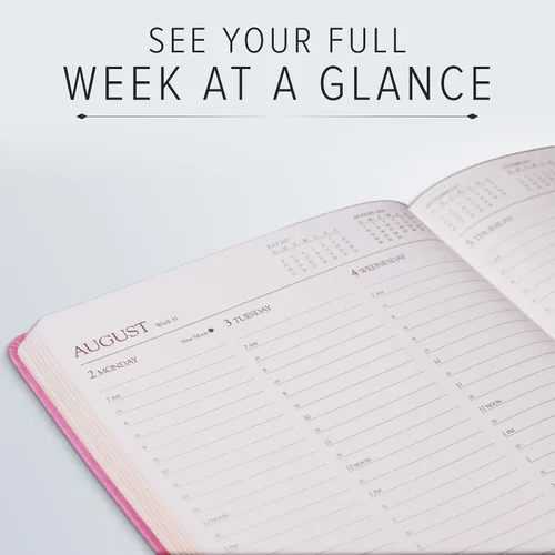 Vista 5 de Gallery Leather Professional Weekly Monthly Planner 2027, Elegantly Bound Calendar Planner and Notebook with Stylish Gold-Gilded Page Edges, 12