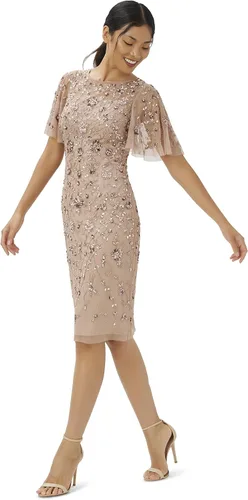 Vista 3 de Adrianna Papell Vestido corto con cuentas para mujer