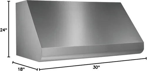 Vista 3 de Broan-NuTone Campana extractora interna convertible de montaje en pared de 30 pulgadas con ventilador de escape de 4 velocidades y luz, soplador