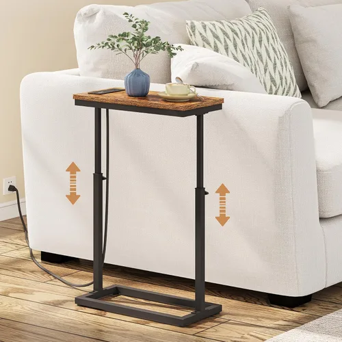 Vista 10 de TUTOTAK Mesa auxiliar, mesa auxiliar, mesa de sofá alta, mesa de sofá, sala de estar, dormitorio, negro TB01BK083P