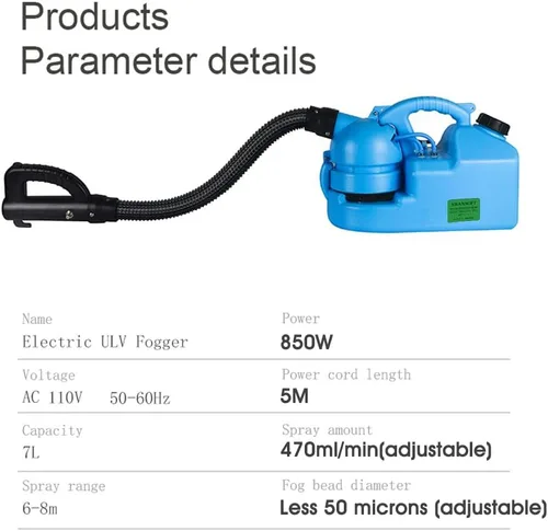 Vista 8 de SWANSOFT Máquina de nebulización ULV de 7 L (1.85 galones), pulverizador atomizador eléctrico, máquina de nebulizadores portátil para interiores