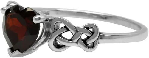 Vista 3 de Silvershake Anillo de nudo celta de plata de ley 925 con forma de corazón natural de 1,15 quilates