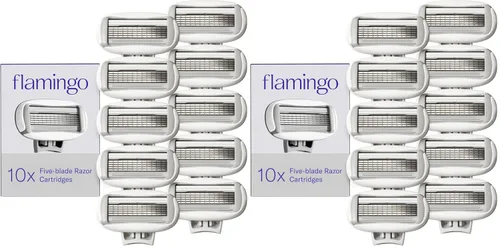Vista 7 de Flamingo Cartuchos de repuesto originales para mujer, 6 unidades, maquinillas de afeitar de 5 hojas para mujer