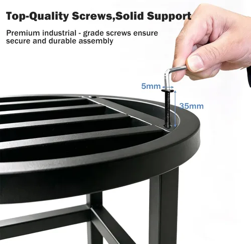 Vista 6 de Soporte para plantas para interiores y exteriores, soporte de metal de 13 pulgadas de alto, soportes de pedestal de hierro forjado resistentes