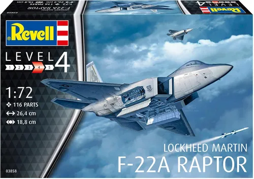 Vista 2 de Revell 03858 Lockheed Martin F-22A Raptor Modelo Kit Escala 1:72
