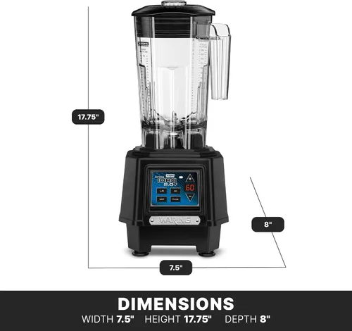 Vista 6 de Waring Commercial Torq Blender, motor de 2 caballos de fuerza, controles electrónicos del panel táctil y temporizador, tarro de copoliéster de 48