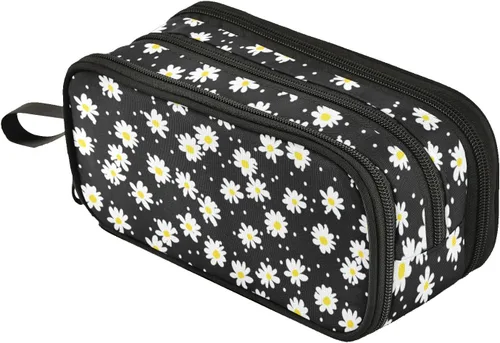 Vista 24 de Fustylead Alice - Estuche de ajedrez para lápices con cremallera, bolsa de maquillaje, bolsa de cosméticos, bolsa de viaje multiusos, caja