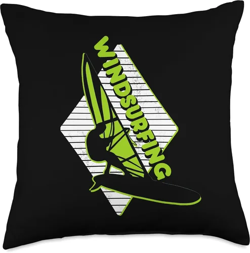 Vista 4 de Windsurfing Windsurf Sailboard Windsurfer Gift Cojín de windsurfista para deportes acuáticos, 16 x 16, multicolor