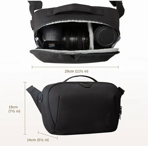 Vista 3 de BAGSMART Bolsa de lona para cámara, resistente al agua antirrobo para Negro