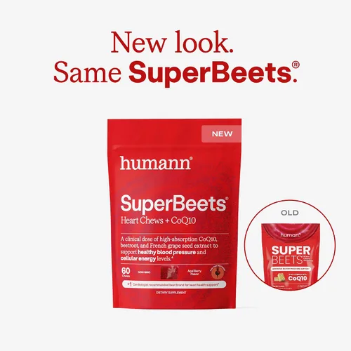 Vista 2 de humanN SuperBeets Heart Chews Advanced - 100mg de CoQ10 Plus Extracto de Remolacha y Extracto de Semilla de Uva, 60