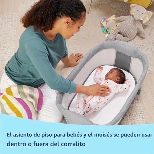 Vista 4 de Graco Pack ’n Play Sit ’N Grow Playard, Cuna portátil para bebé, Asiento ajustable, Almacenamiento incorporado