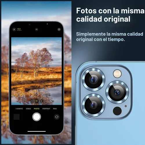 Vista 5 de Korecase Paquete de 2 protectores de lente de cámara para iPhone 13 Pro Max/13 Pro, color negro Vidrio templado de metal, fuerte adherencia