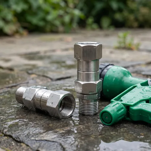 Vista 9 de Lavadora a presión giratoria 3/8 pulgadas NPT 5000 PSI, paquete de 2 conectores giratorios de acero inoxidable sin torceduras de 360°, accesorios