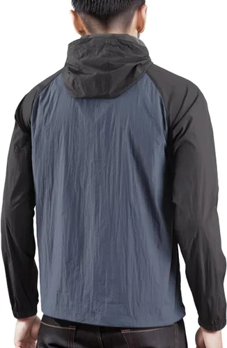 Vista 2 de DESPLATO Chaqueta de lluvia con capucha Anorak con capucha y resistente al agua para hombre