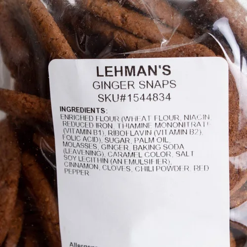 Vista 3 de Lehman's Ginger Snaps - Galletas crujientes y crujientes clásicas, paquete de 2 bolsas de 1.25 libras