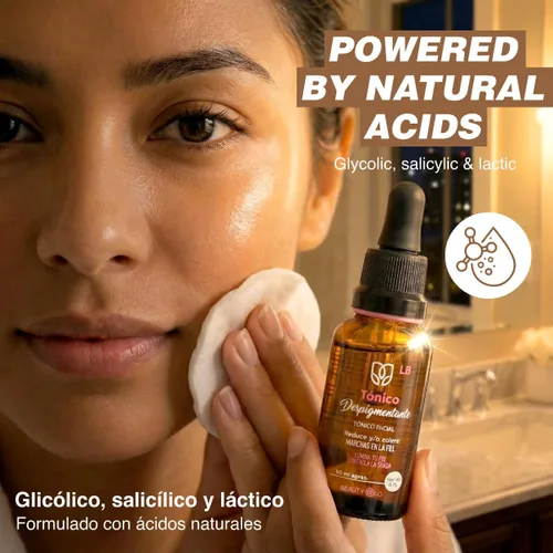 Vista 2 de Tónico Despigmentante LB 2 Pack Aclara Manchas, Unifica el Tono y Renueva la Piel Rostro y Zonas Corporales, Despigmentante Facial