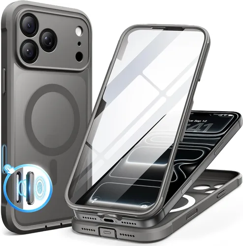 Vista 124 de BERFY Funda para iPhone 12 Pro Max, compatible con MagSafe, protector de pantalla de privacidad integrado y protección de cámara, antiespía