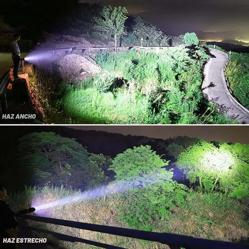 Vista 4 de Linternas recargables de 99,000 lúmenes, linterna LED súper brillante, altos lúmenes con cable USB, 5 modos, linterna impermeable, potente luz