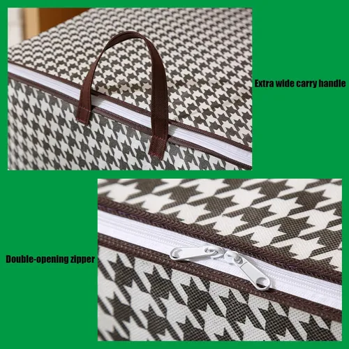 Vista 6 de AOKLEY Paquete de 2 bolsas de almacenamiento grandes, contenedores de almacenamiento plegables para armario, contenedores de almacenamiento con asas