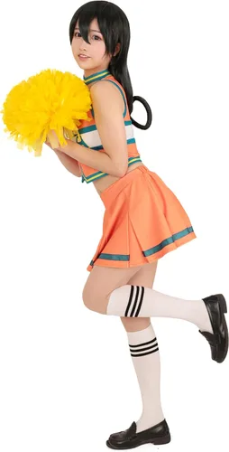 Vista 3 de miccostumes Uniforme de animación de héroe de anime para mujer con pompones, disfraz de animadora