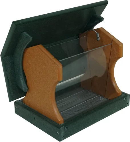 Vista 7 de DutchCrafters Comedero colgante pequeño para pájaros (verde césped y cedro)