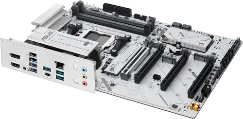 Vista 4 de ASUS B850 MAX Gaming WiFi W - Placa base AMD AM5 ATX, PCB blanco, DDR5, PCIe 5.0 listo, 3X M.2, Wi-Fi 6E, LAN de 2.5 Gb, USB 10 Gbps tipo C