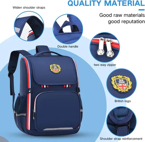 Vista 5 de HCKERGMZJY Mochila infantil para niños primaria jardín de infantes preescolar mochila multifuncional linda gran capacidad, Azul, Bolso de hombro