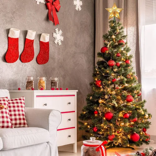 Vista 4 de ODEETRONIC Luces de Estrella para la Punta del Árbol de Navidad, 9.5 pulgadas con Certificación UL Estrella 3D para la Punta del Árbol, de Doble