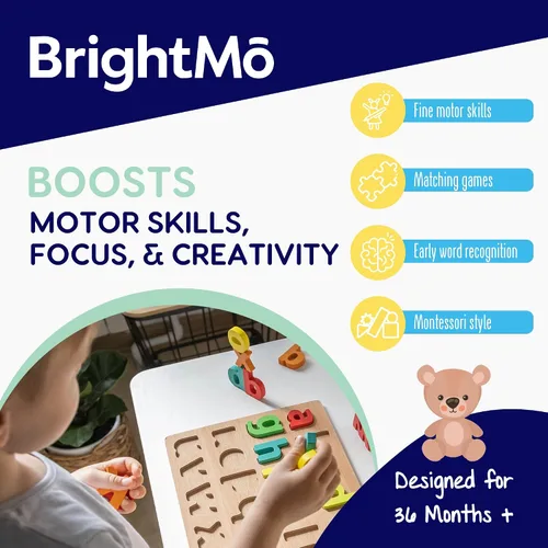 Vista 2 de Juguete Montessori de madera 8 en 1 para niños y niñas de 3 años - Alfabeto, números, clasificación de formas y xilófono - Set de aprendizaje