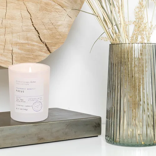 Vista 6 de Velas perfumadas de eucalipto y árbol de té, velas de té blanco de 8.5
