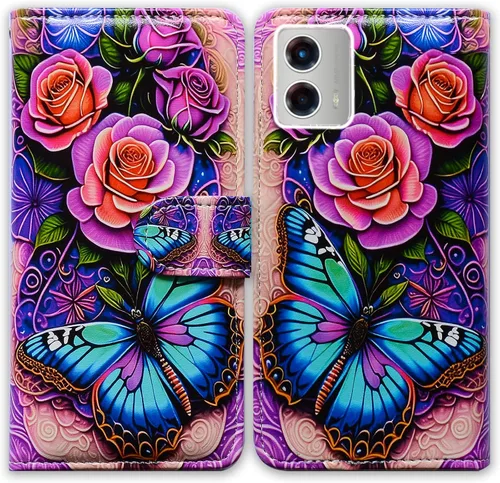 Vista 25 de Bcov Funda para Moto G 5G 2023, diseño de pájaro negro y verde con tapa para teléfono con ranura para tarjetas, soporte para Motorola Moto G 5G 2023