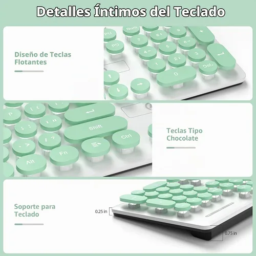 Vista 3 de Teclado de máquina de escribir de 104 teclas Punk Gaming Retro Teclado LED Blanco Retroiluminado Lindo Teclado con Cable USB Adecuado