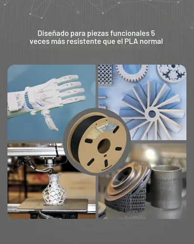Vista 5 de DURAMIC 3D PLA Plus - Filamento de ácido poliláctico de 0.068 pulgadas para impresora 3D, color negro de 2.2 libras, 8 veces más resistente, carrete