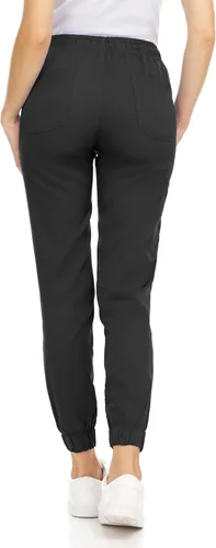 Vista 5 de MediChic Mini Marilyn - Pantalones médicos tipo deportivo, con cintura elástica en 4 direcciones y cuatro bolsillos Negro